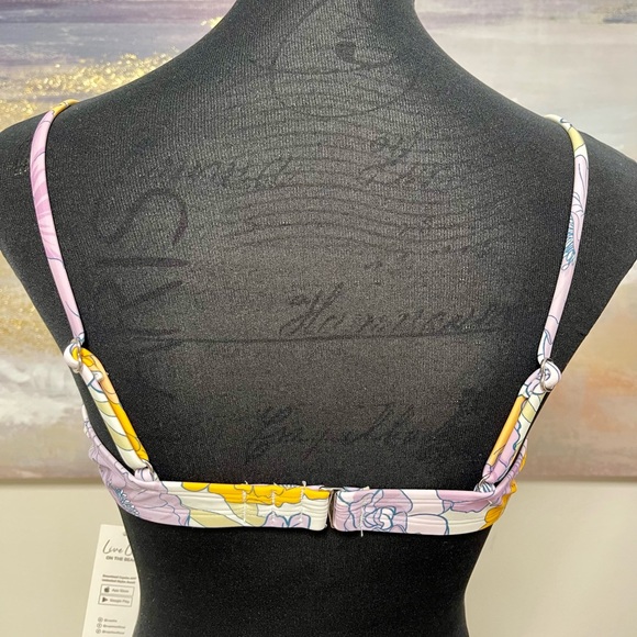 CUPSHE Suit, bikini, Purple/orange flower design, Size L - Picture 9 of 11